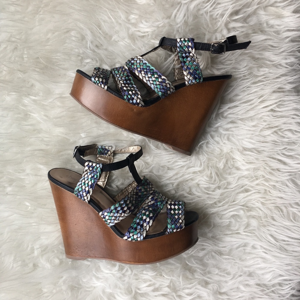 Cute for Spring! Braided Wedge Platform Heels